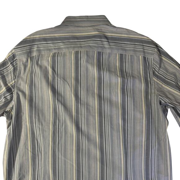 Kenneth Cole New York Collared Dress Shirt Blue Gray Stripes XXL - Picture 4 of 5
